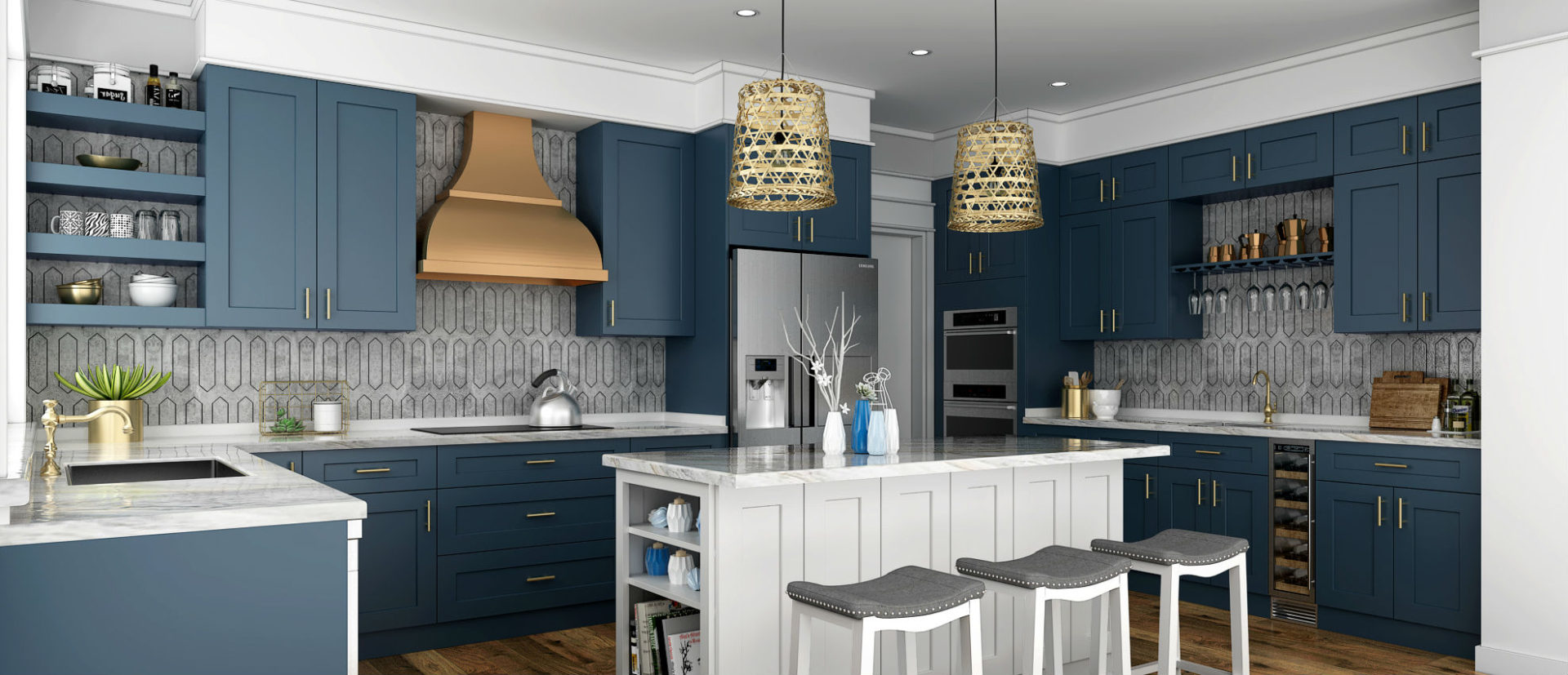 Imperial Blue Kitchen Cabinets Frameless Cabinets San Antonio