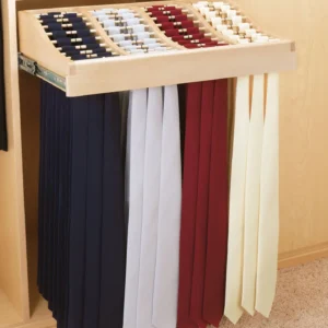 Classic Wood Pullout Tie Rack