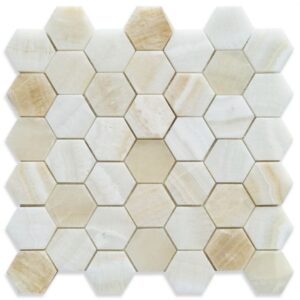 Hexagon Onyx Ivory Honed