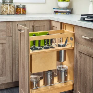 Base Cabinet Pullout with Knife Block & Utensil Bins