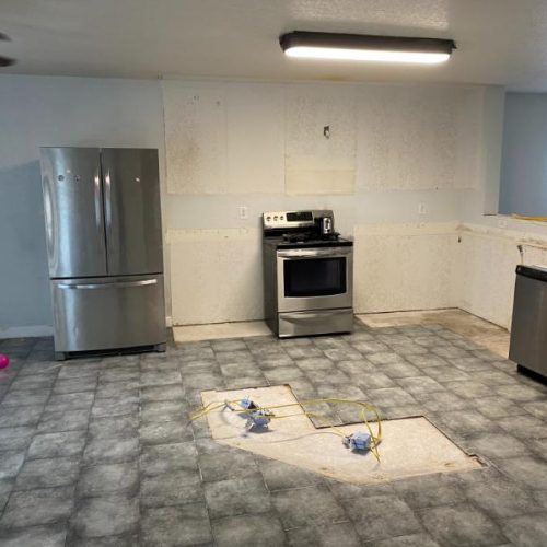 flooring and kitchen remodeling project in Castle Hills