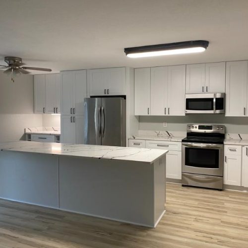 flooring and kitchen remodeling project in Castle Hills