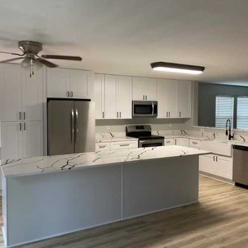 flooring and kitchen remodeling project in Castle Hills