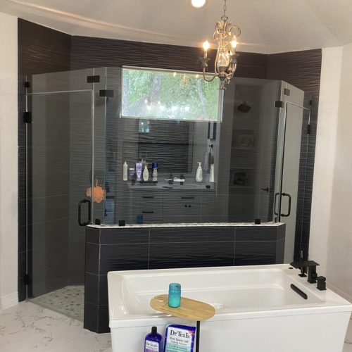 san antonio shower upgrade and custom vanity cabinets bathroom remodeling